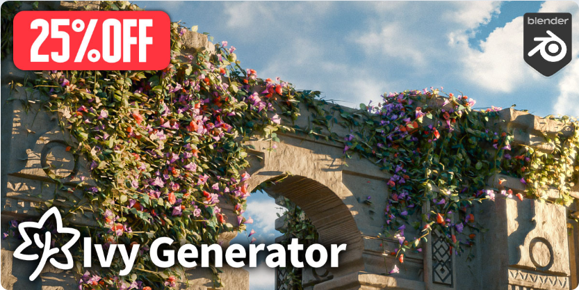 Blender黑科技！Ivy Generator插件 30+预设 + 风力动画！Ivy Generator 让你的创作秒添自然生机-cg男孩