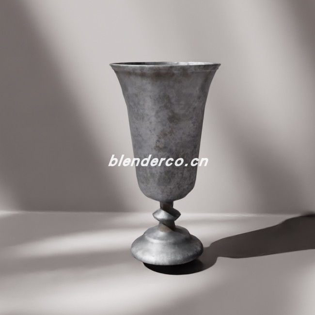 blender中世纪锡制高脚杯模型_blender布的05