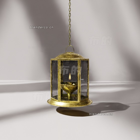 blender煤油灯模型_blender布的18