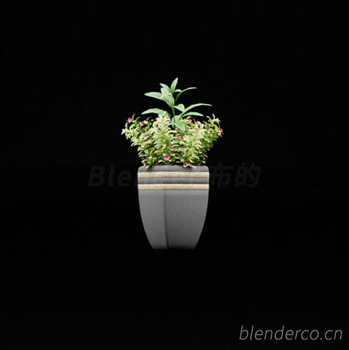 绿植植物花盆盆栽盆景单体blender模型室内花卉花草02 blender布的