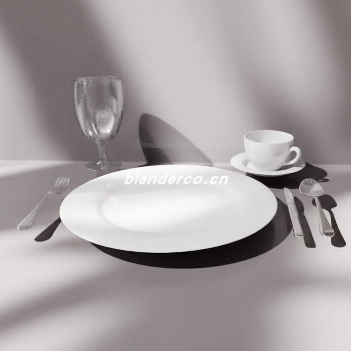 blender基本餐桌餐具模型_blender布的30