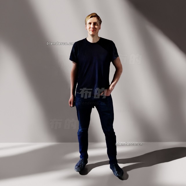 blender站立的年轻男子模型_blender布的05