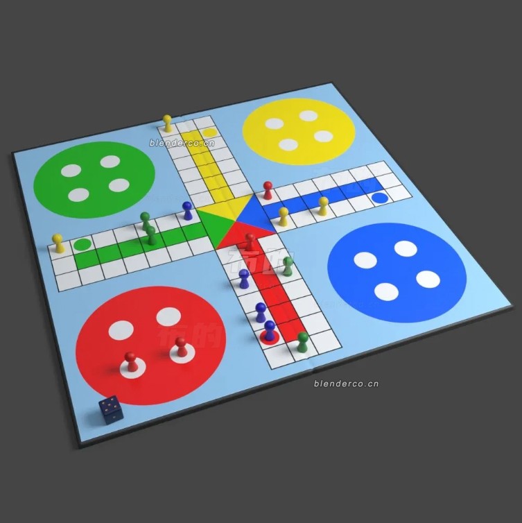blender飞行棋模型_blender布的27