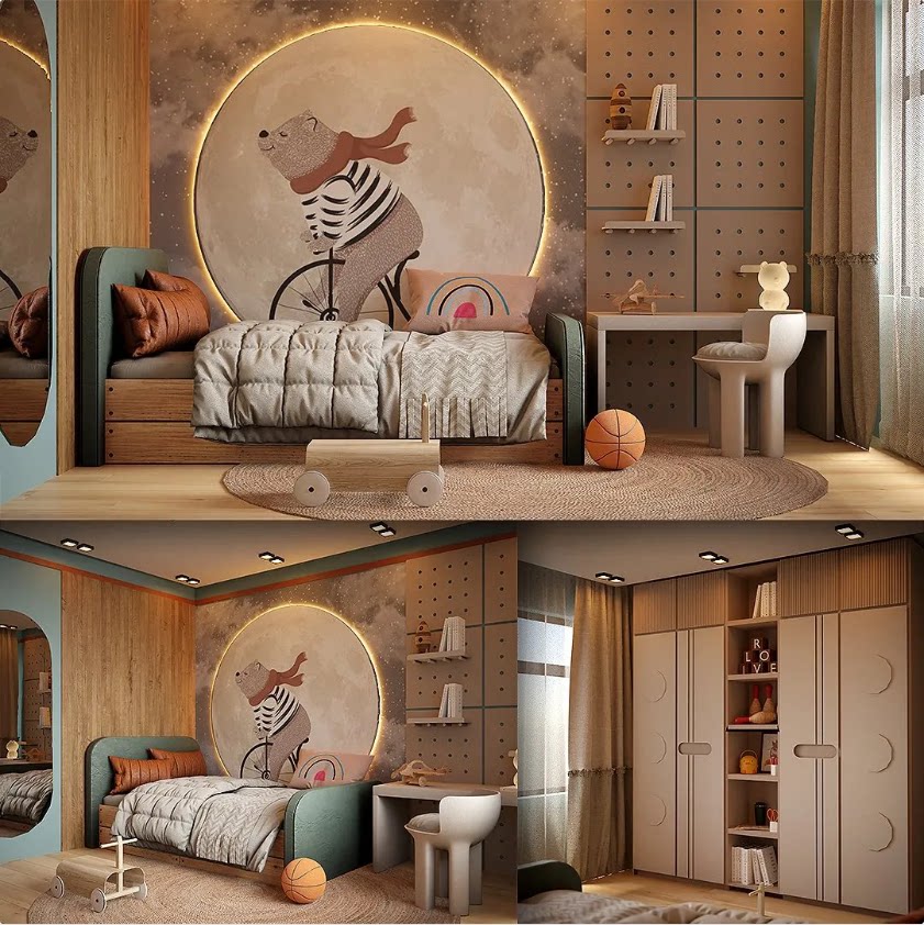 Blender简约儿童房3D室内场景模型V2