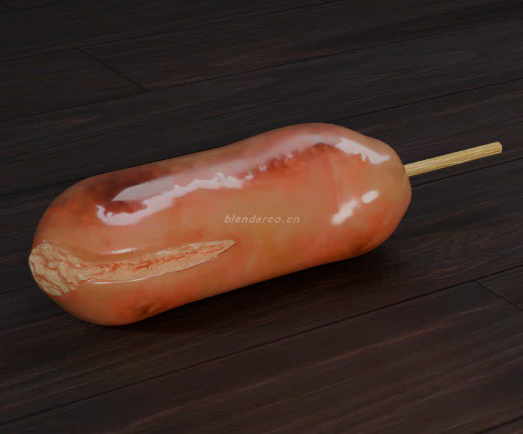 写实烤肉肠（blender高模雕刻）