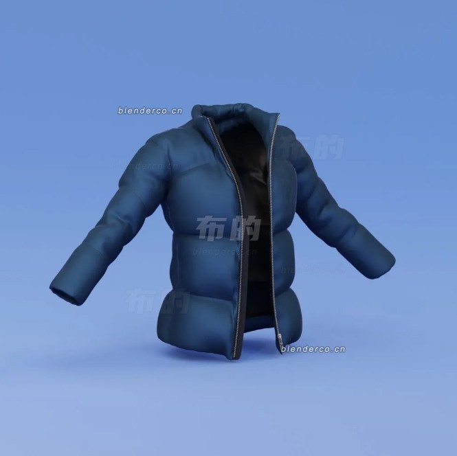 blender羽绒夹克模型_blender布的23