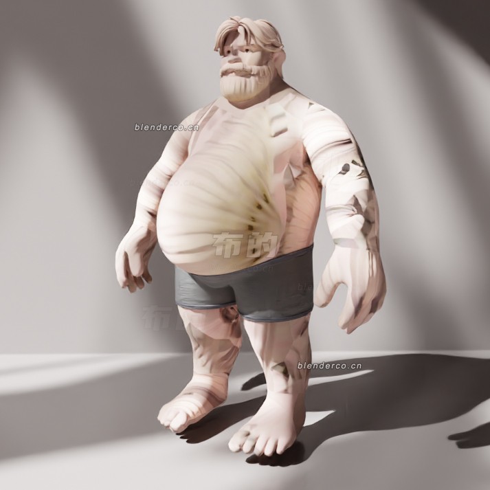 blender风格化胖角色模型_blender布的171