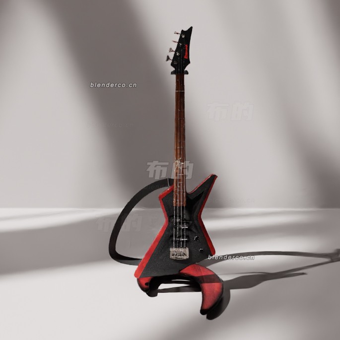 blender电吉他模型_blender布的108