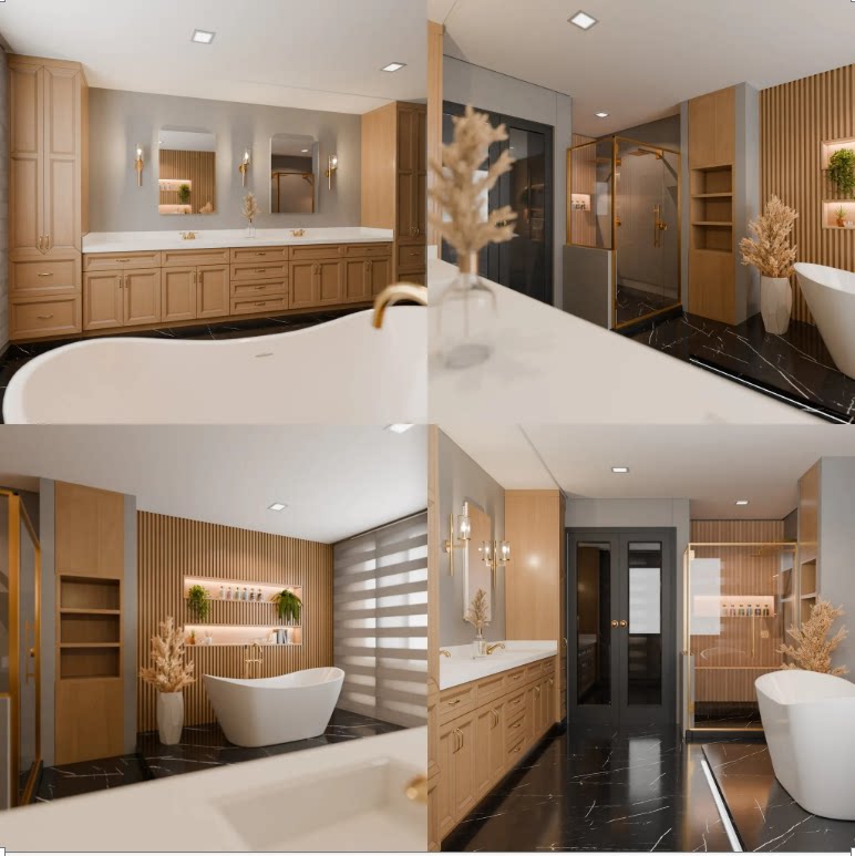 Blender奢华浴室3D室内场景模型