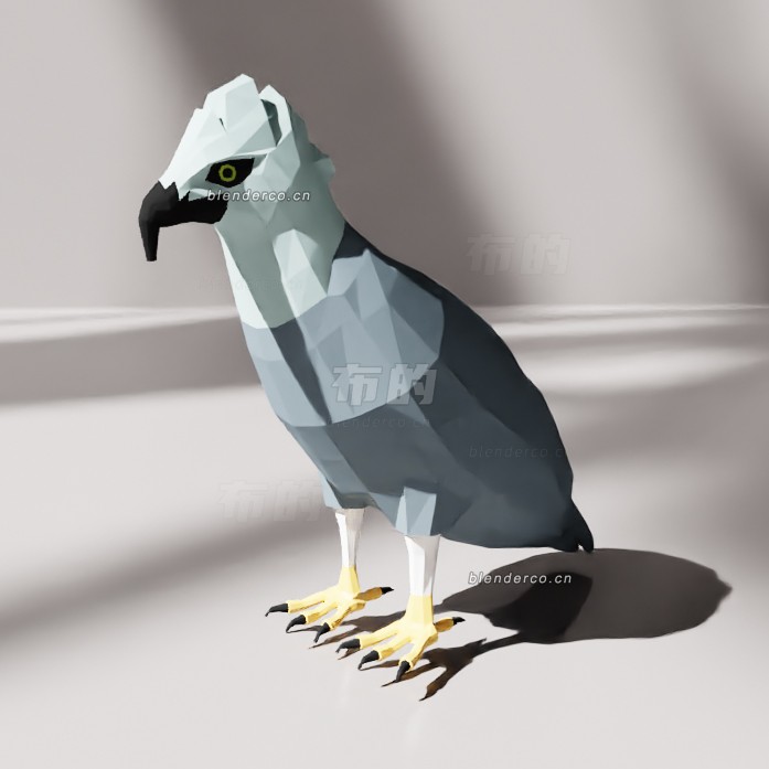 blender低聚哈比鹰模型_blender布的10