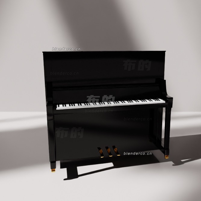 blender立式钢琴模型_blender布的207