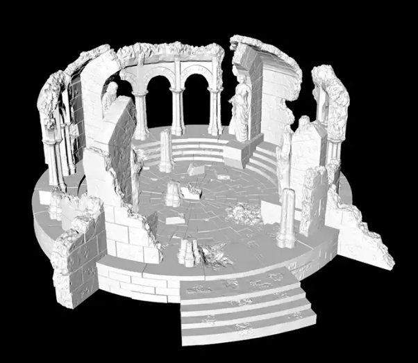 FBX STL OBJ C4D Blender希腊罗马废弃遗迹废墟雕像祭坛三维模型