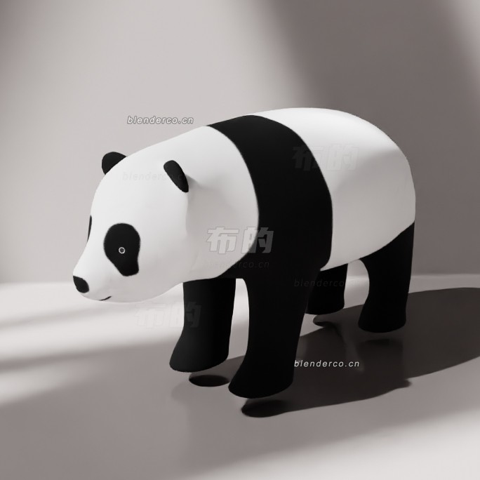 blender卡通熊猫模型_blender布的53