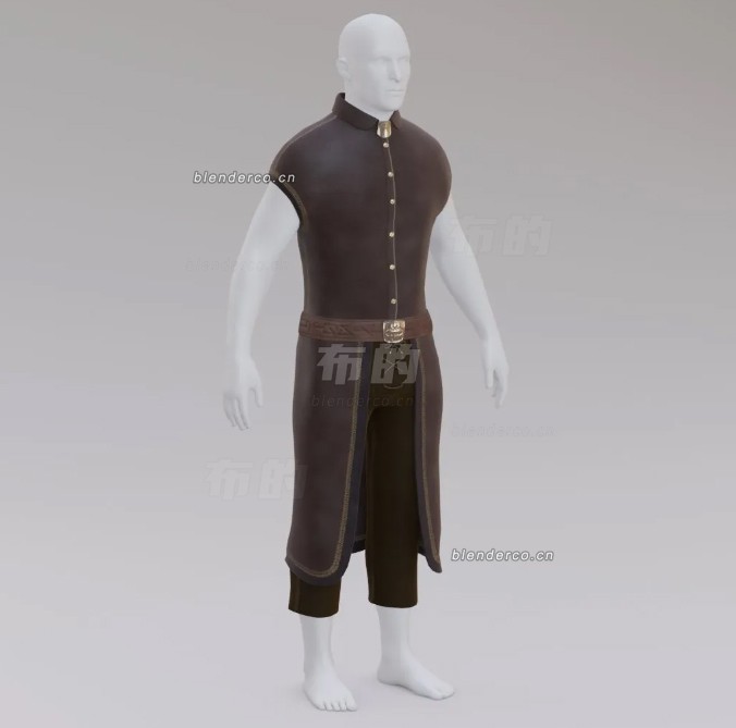 blender皮革盔甲模型_blender布的17