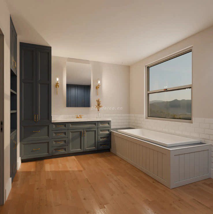 藏蓝色卫浴空间