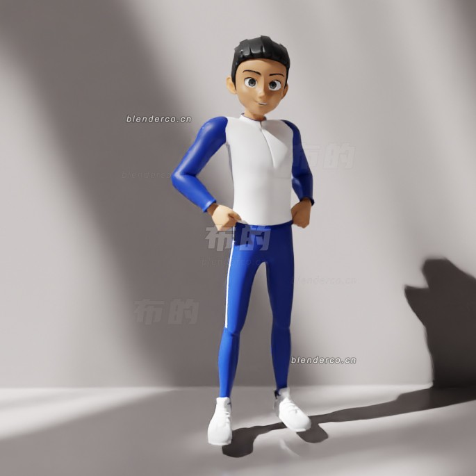 blender小孩Tomas绑定模型_blender布的32