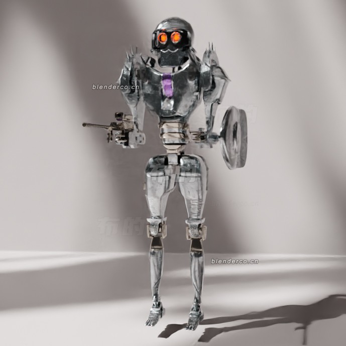 blender机器人警卫模型_blender布的25