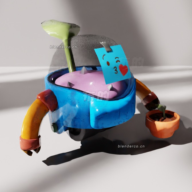 blender玩具机器人2模型_blender布的29