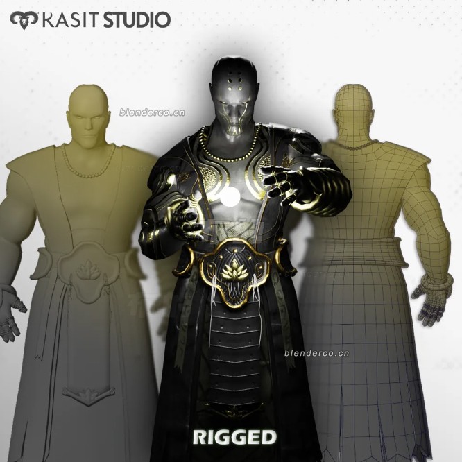 blender风格化巫师角色模型_blender布的55