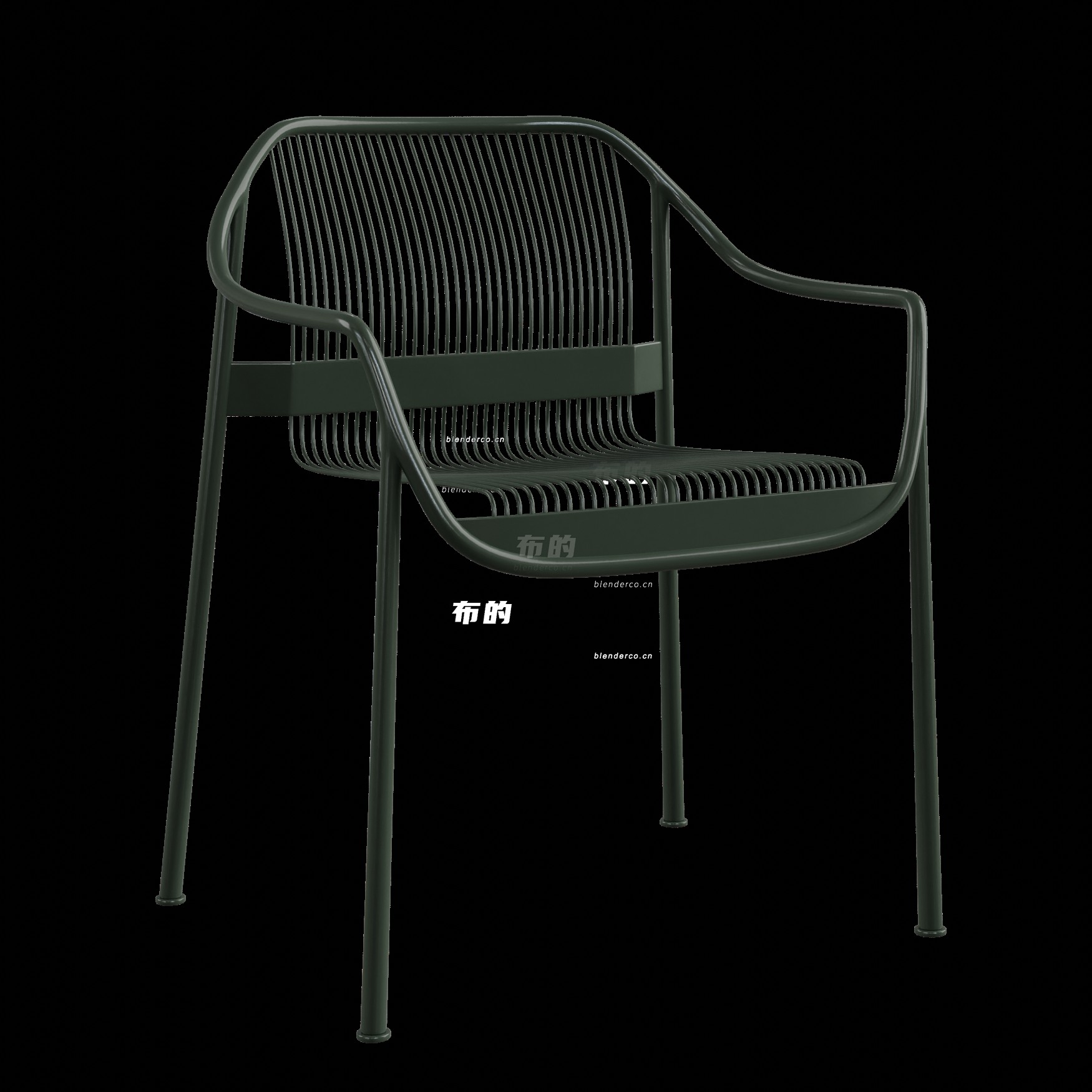 blender绿色金属座椅模型_blender布的57