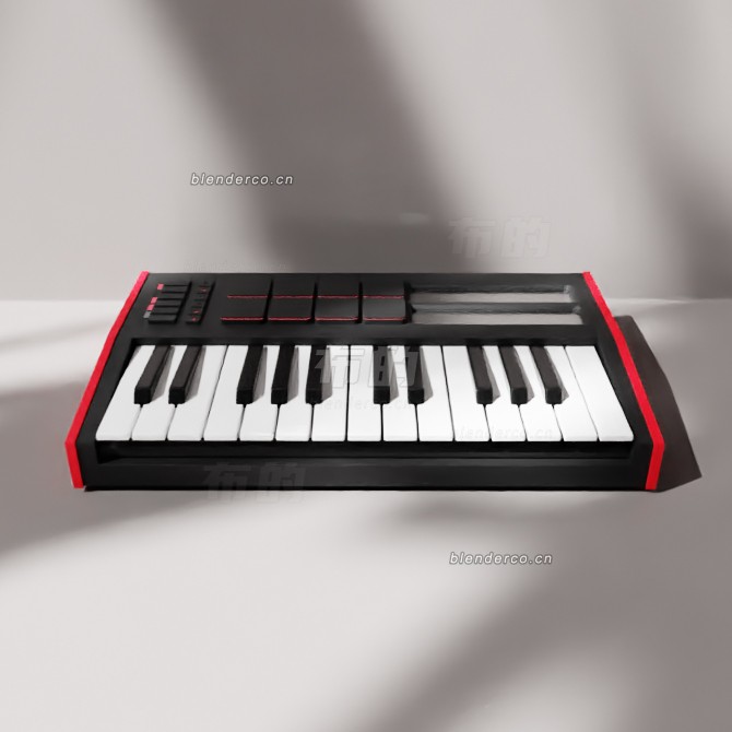 blender MIDI键盘模型_blender布的86