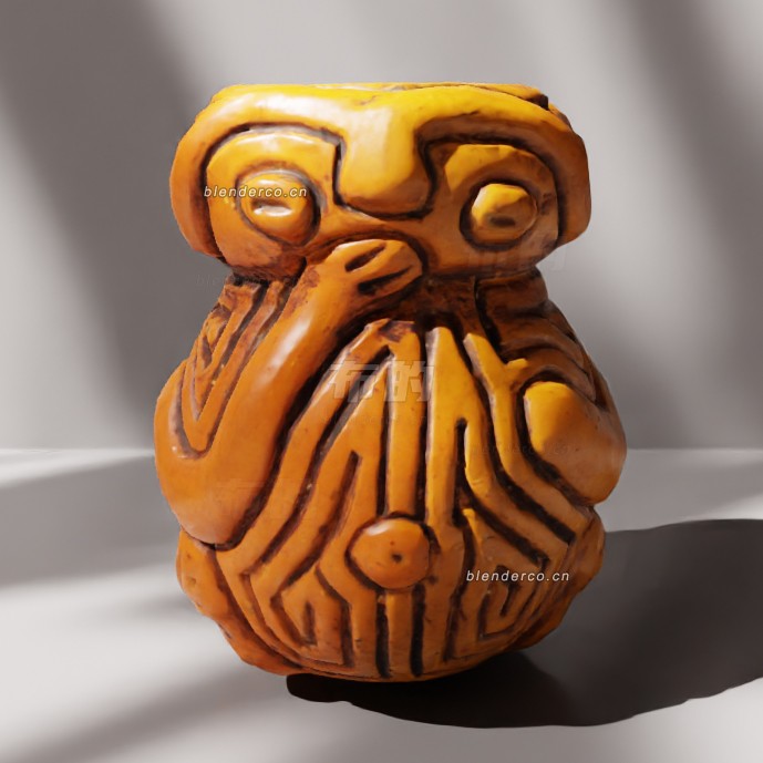 blender雕刻亚马逊人雕塑模型_blender布的88