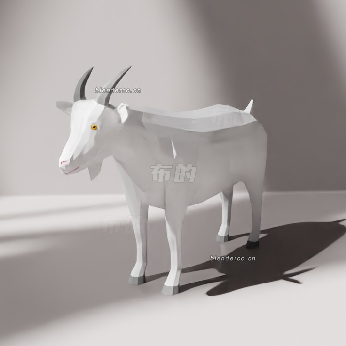 blender低多边形山羊模型_blender布的16