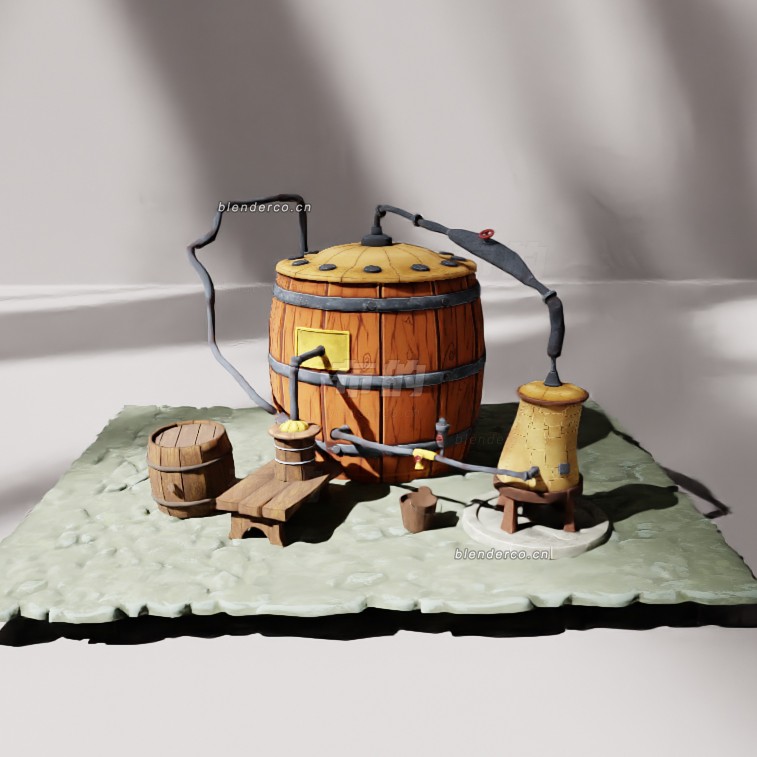 blender旧啤酒实验室模型_blender布的12