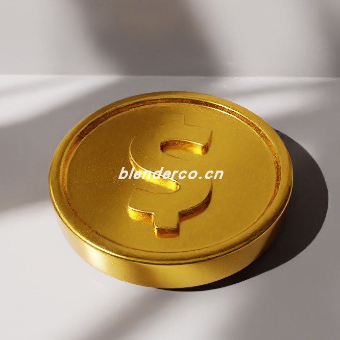 blender美元硬币模型_blender布的50
