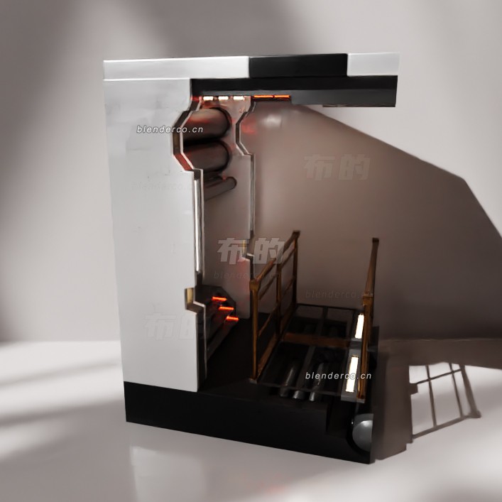blender科幻走廊2模型_blender布的06