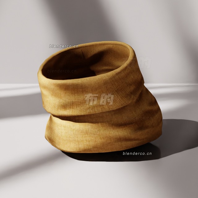 blender卡通蔬菜袋模型_blender布的56
