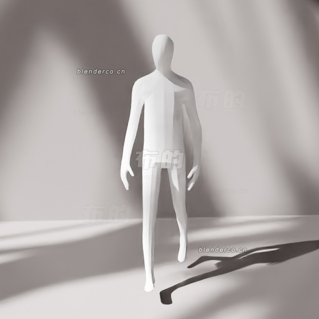 blender行走的低聚人物模型_blender布的26