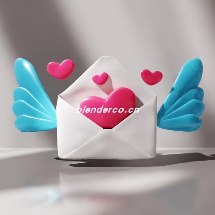 blender心形信封模型_blender布的34