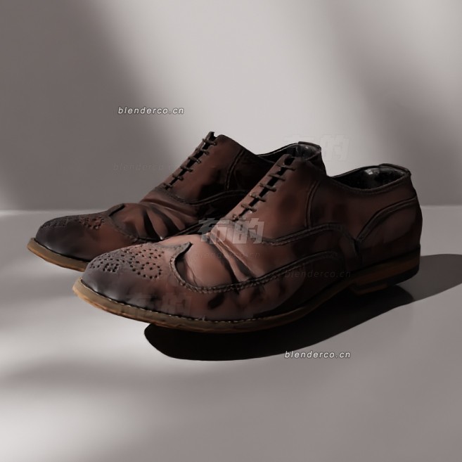 blender旧皮鞋模型_blender布的70