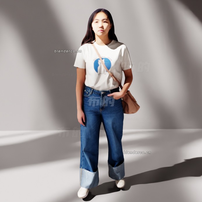 blender月亮女孩模型_blender布的63