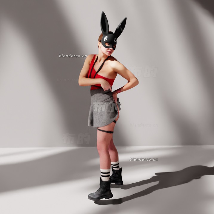 blender性感兔女郎模型_blender布的13