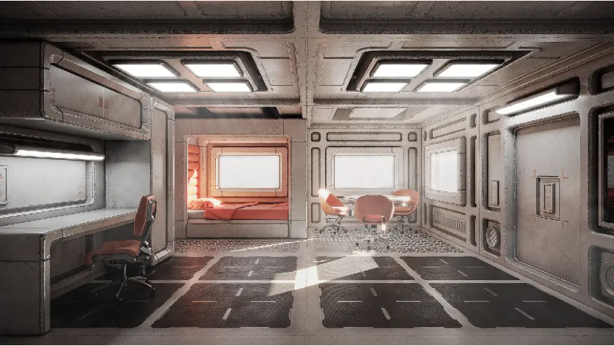 Blender未来主义公寓工程文件Futuristic Apartment
