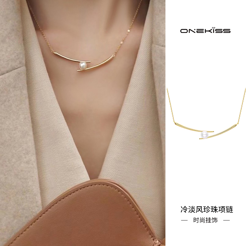 Light Luxury Niche High-End Cross Faux Pearl Necklace for Women 2026 New Popular Choker Minimalist Sweater Necklace