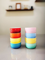 Cool color le creuset rainbow mini baking jar cute creative ceramic milk jar six-piece set