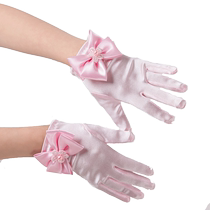 Childrens wedding dress gloves girls performance clothing accessories ladies mid-length gloves childrens gloves