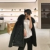 COCO LIMITED Dick Cowboy Nhập khẩu nhíp len có thể tháo rời Lông cổ áo denim Parker Fur Jacket áo da lộn lót lông Faux Fur