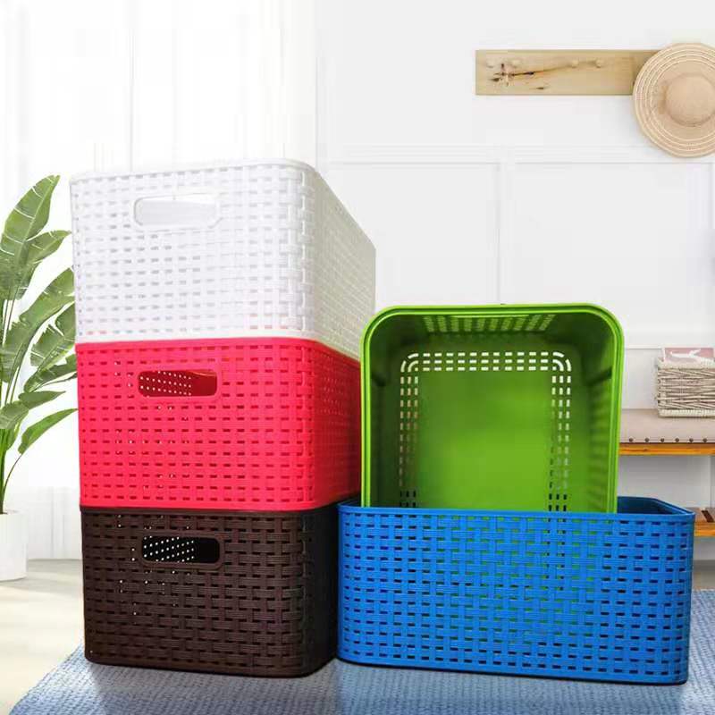 Plastic Containing Basket Kitchen Containing Basket Bathroom Table Top Containing Box Imitation Vine choreography Contained Basket Snack containing basket