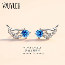 Sterling Silver Angel Wings earrings female advanced sense Wings earrings temperament niche simple personality design sense ear hole