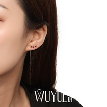 Wu Yue 925 sterling silver star female color gold long temperament tassel earrings high-grade rose gold earrings summer