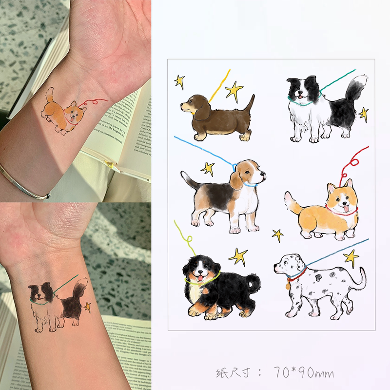 Butoo Tattoo Stickers, Puppy Tattoo Stickers, Waterproof, Women's Long-Lasting Colorful Tattoo Stickers, Semi-Permanent Arm Tattoo Stickers Butoo Tattoo Stickers, Puppy Tattoo Stickers, Waterproof, Women's Long-Lasting Colorful Tattoo Stickers, Semi-Permanent Arm Tattoo Stickers