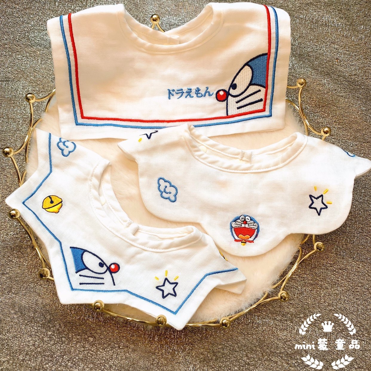 Han Prints summer thin Saliva Towels 360 degrees Rotatable Pure Cotton Cotton Cloth Baby Small Walled Pocket Baby Anti-Milk