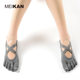 Meikan Women's Yoga Five-Toe Socks for Summer, Double Cross Strap Professional Non-Slip Floor Socks
