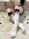 2023 New Yoga Socks, Long Over-The-Knee Non-Slip Autumn and Winter Women's Mid-Calf Black and White Calf-Length Pilates Sports Socks