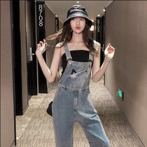 2021 summer new Korean version of net red ins pants women loose high waist straight wide leg jeans tide