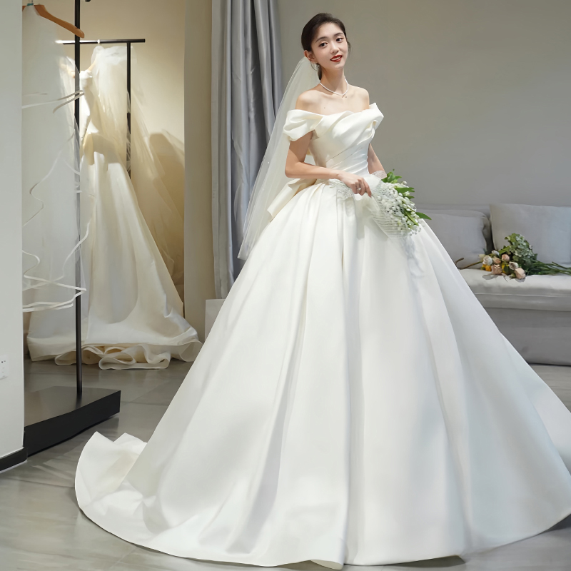 Summer advanced wedding dress, open shoulders, fitted, high-end, suitable for teen Summer advanced wedding dress, open shoulders, fitted, high-end, suitable for teen